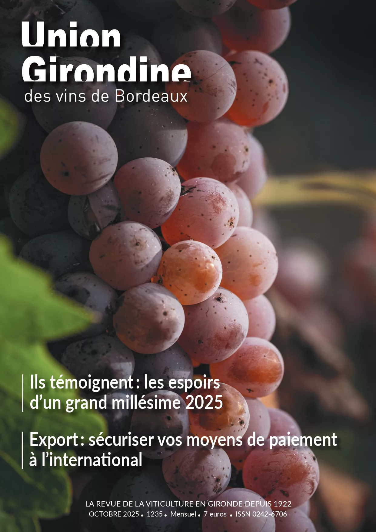 une spéciale vendanges du magazine union girondine des vins de bordeaux