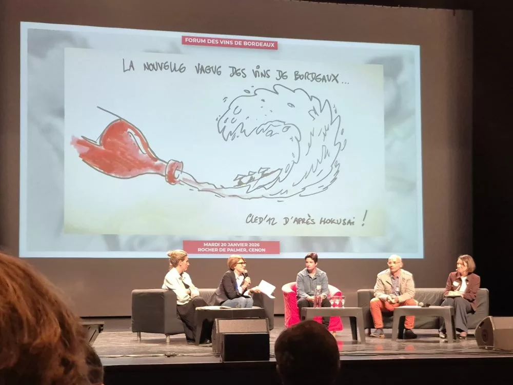 caricature de Cled'12 lors du Forum des Vins de Bordeaux axé sur la fraîcheur