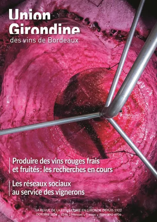 Une du numéro d'octobre de l'Union Girondine, présentant le remontage du vin